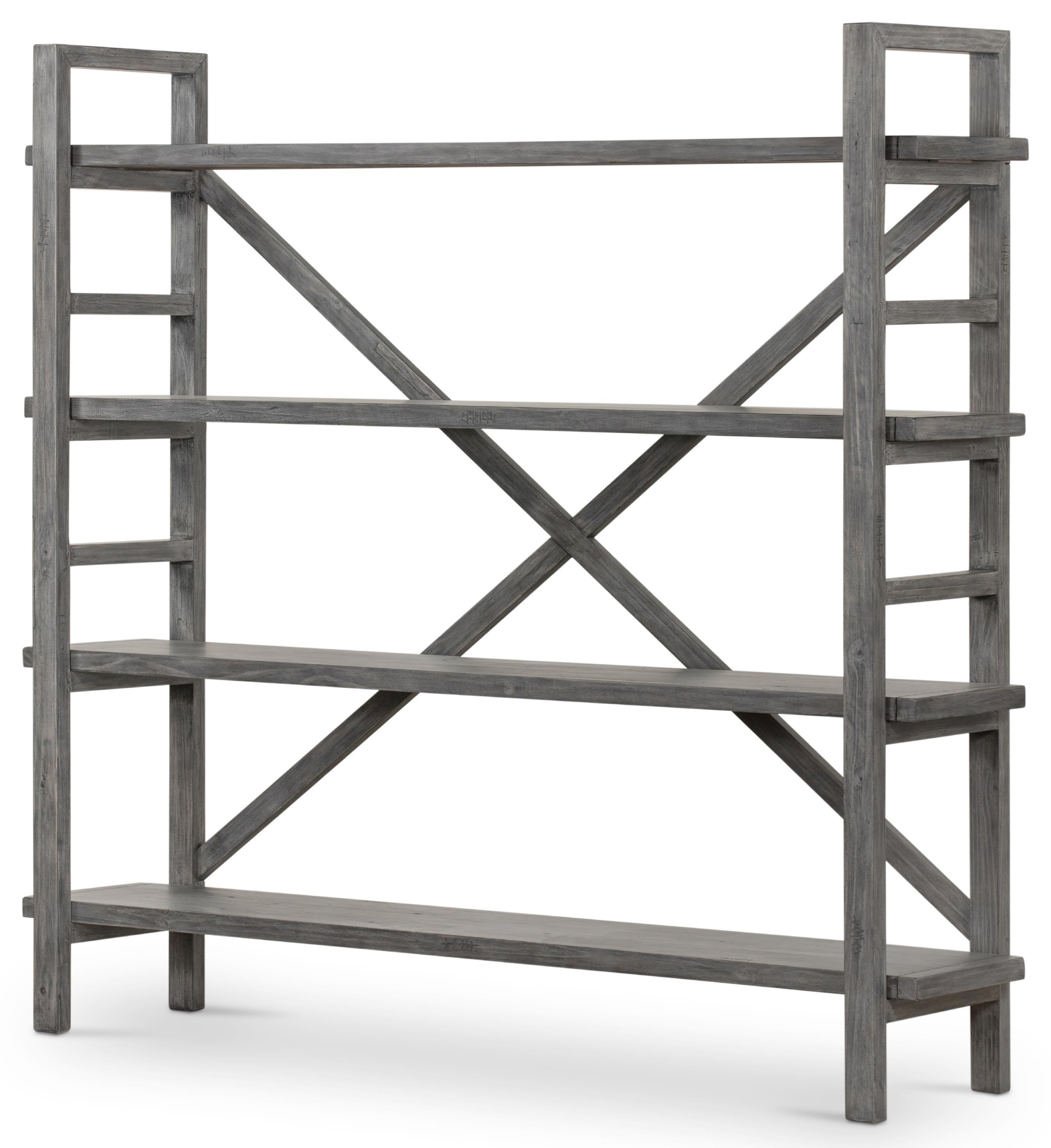 Four Hands Sunset Beach 108286 003 Open Bookshelf with X Style